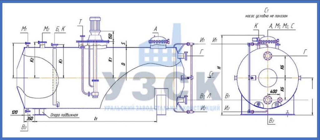 Чертеж емкости ГКК в Новокузнецке